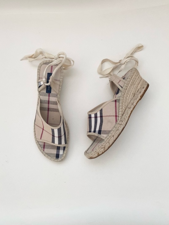 Burberry Shoes - Burberry Nova Check Espadrille Wedge Y2K Style